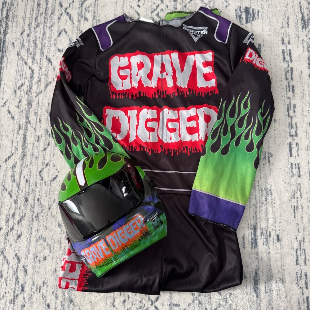Grave Digger Racing Suit and Helmet